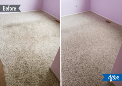 dirty carpet before and after cleaning